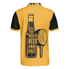 Skull Golf Men Polo Shirt, All You Need Is Beer & Golf Polo Shirt, Black And Yellow Argyle Pattern Golf Shirt For Men, Gift For Beer & Golf Lovers