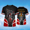Knight Templar Fighting 3D Shirt Religious Tshirt