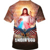 One Nation Under God T Shirt Men Women Jesus And Eagle American Flag Pattern Shirts