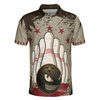 Men Polo Shirt - Bowling Ball Vintage Background Short Sleeve Polo Shirt, Crazy Polo Shirt, Best Bowling Shirt For Men - Best Polo Shirt For Me