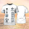 Custom Barista Shirt Coffee Tools Set Print Shirt Coffeemaker Custom Tshirt White