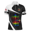 Custom Disc Golf Men Polo Shirt, Custom Name Watercolor Basket Black and White Apparel - Personalized Sport Gift For Men, Husband, Boyfriend, Golf Lover
