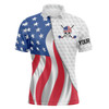 Custom Golf Men Polo Shirt - Custom Name American Flag Apparel - Personalized Gift For Golf Lover, Men, Husband, Team, Boyfriend, Patriotic, 4th Of July