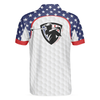 Golf Texture Short Sleeve USA Golf Men Polo Shirt, American Flag Polo Shirt, Patriotic Golf Shirt For Men, Best Gift For Golfers