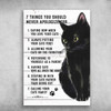 Black Cat Poster, Black Cat, 7 Things You Should Never Apologize For, Saying How Much You Love Your Catsc Poster and Canvas