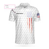 Personalized White American Flag Golf Shirt For Men, 4Th Of July Polo Shirt For Golfer Coolspod
