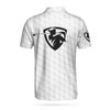 The Golf Skull Short Sleeve Golf Polo Shirt, Black And White Golf Pattern Ripped Skull Polo Shirt Coolspod