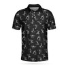 Stickfigures Playing Golf Short Sleeve Polo Shirt, Doodling Golfer Polo Shirt, Best Golf Shirt For Men Coolspod