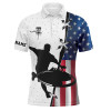 Custom Disc Golf Men Polo Shirt - Custom Name American Flag Apparel - Personalized Gift For Disc Golf Lover, Men, Husband, Team, Patriot, Independence Day