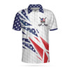Golf Texture Swing Short Sleeve Golf Polo Shirt, Fierce American Flag Polo Shirt, Patriotic Golf Shirt For Men Coolspod