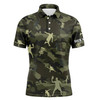 Custom Disc Golf Men Polo Shirt - Custom Name Green Camo Disc Golf Apparel - Personalized Gift For Disc Golf Lover, Men, Husband, Team, Boyfriend