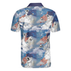Men Polo Shirt - Astronaut Plays Golf In Space American Flag Men Polo Shirt - Gift For Golfer - Cloud Golfing Men Polo Shirt