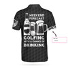 Custom Weekend Forecast Drinking Custom Golf Polo Shirt, Personalized Black American Flag Golf Shirt For Men Coolspod