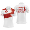 Custom Golf Men Polo Shirt - Custom Name Canada Flag Apparel - Personalized Gift For Golf Lover, Men, Team, Husband, Boyfriend, Patriot - Swing Swear Repeat