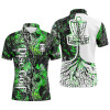 Custom Disc Golf Men Polo Shirt - Custom Name Green Camo Disc Golf Basket Apparel - Personalized Gift For Golf Lover, Men, Husband, Team, Boyfriend