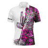 Custom Disc Golf Men Polo Shirt, Custom Name Pink Camo Disc Golf Basket Apparel - Personalized Sports Gift For Men, Husband, Boyfriend, Golf Lover