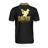 Personalized Luxury Baroque Pattern Golfer Custom Polo Shirt, Golden Greek Key Pattern Golf Shirt For Men Coolspod