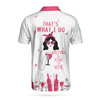 Golfing From Nine To Wine Short Sleeve Polo Shirt, Pink Polo Shirt For Men Coolspod