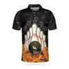 Bowling Skull And Monster Ball Short Sleeve Polo Shirt, Skull Star Fire Polo Shirt, Best Bowling Shirt For Men Coolspod