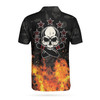 Bowling Skull And Monster Ball Short Sleeve Polo Shirt, Skull Star Fire Polo Shirt, Best Bowling Shirt For Men Coolspod