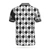 I Just Need To Go Bowling Polo Shirt, Black And White Argyle Pattern Polo Shirt, Best Bowling Shirt For Men Coolspod