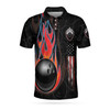Custom Bowling Skull Short Sleeve Custom Polo Shirt, Personalized Skull American Flag Polo Shirt, Best Bowling Shirt For Men Coolspod