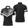 Custom Mens golf polo shirt custom name black and white American flag patriotic golf polo shirts for men NQS5328