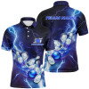 Custom Blue Lightning Thunder Custom Bowling Team Jersey,Team Bowling Shirts For Men IPHW5152