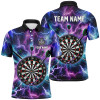 Custom Purple Thunder Lightning Mens Darts Polo Shirt Custom Darts Shirt For Men Dart Jerseys LDT1443