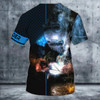 Custom Personalized Welder Blue Graphic Design 3D Printed Shirts, Welder Tshirt, Gift For Welder Man