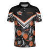 Basketball Pattern Men Polo Shirt, Black Basketball Polo Style Shirt For Basketball Lovers, Basketball Gift