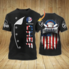 Custom Personalized American Chef T Shirt, 3D All Over Printed Chef Shirt Usa Flag Pattern, Chef Shirt