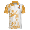 Orange Argyle Pattern Golf Men Polo Shirt, Golf And Wine Shirt For Male Players, Funny Golf Shirt With Sayings