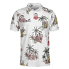 Cute Sloth With Tropical Plants Polo Shirt, White Tropical Sloth Shirt For Men And Women, Sloth Summer Shirt Design