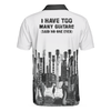 I Have Too Many Guitars White Short Sleeve Polo Shirt, Guitarist Polo Shirt, Best Music Shirt For Men