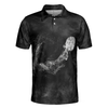 Classic Golf Ball On Smoke Background Polo Shirt, Geometric Circle Dot Graphic Polo Shirt, Best Golf Shirt For Men