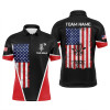 Custom Black Mens Disc golf polo shirts vintage American flag patriot custom frisbee golf shirt for Men