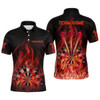 Custom Red Fire Flame Dartboard Mens Darts Polo Shirt Custom Dart Shirts For Men Dart Jerseys