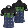 Custom Black And Navy Mens Golf Polo Shirts Custom Funny Golf Shirt For Men Skull Golfing Gifts