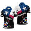 Custom Grunge Texas Archery Men Polo Shirts, Texas Flag Shirts For Archers, Archery 3d Target Shirt