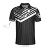 Personalized Black American Flag Golf Men Polo Shirt, Just Swing It Golf Custom Shirt For Male