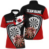 Custom Black Red Canadian Flag Mens Darts Polo Shirt Custom Patriotic Dart Jerseys For Men
