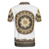 Lion Of Saint Mark Vintage Style Polo Shirt, Luxury Golden Baroque Pattern Polo Shirt For Men