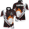 Custom Flame golf ball black and white Mens golf polo shirts custom golf clothes for men | Red