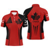 Personalized black and red Canada flag golf polo shirt for men custom patriotic gifts for golf lovers