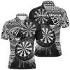 Personalized Tribal White Black Dart Polo Shirts For Men Dart Jerseys Custom Dart Team Shirts