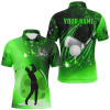 Custom Green light golf ball clubs Mens golf polo shirts custom golf outfits for men, personalized golf gifts