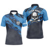 Personalized Blue Skull Darts Mens Polo Shirt Custom Darts Shirt For Men Dart Jerseys