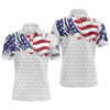 Custom American Flag white Mens Golf Polo Shirts Custom mens patriotic polo shirts, unique polo shirts