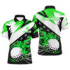 Custom Black and White Mens golf polo shirts custom flame golf ball golf apparel for men, golf gifts | Green